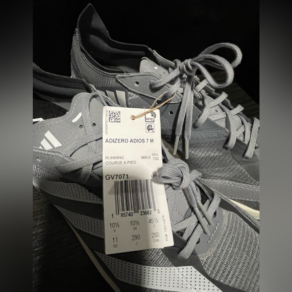 Men’s Adidas ADIZERO ADIOS 7 'GREY ZERO METALLIC” size 11 brand new - Picture 6 of 8
